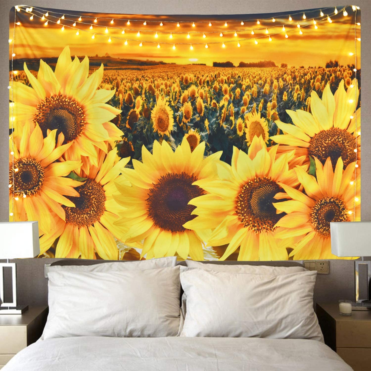 Krelymics Lightweight Sunflower Field Yellow Tapestry