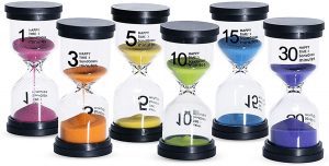 Kusmil Protective Covers Assorted Colors & Duration Hourglass Timer Set, 6-Piece