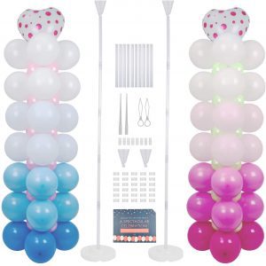 Miliocry Transparent Plastic Tubes Balloon Tower, 2-Sets