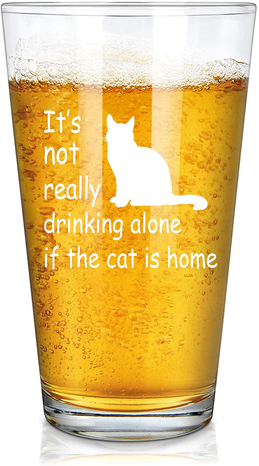 Modwnfy Cat Lover Themed Funny Beer Glass