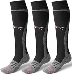 MUSAN Knee-High Men’s Ski Socks, 3-Pack
