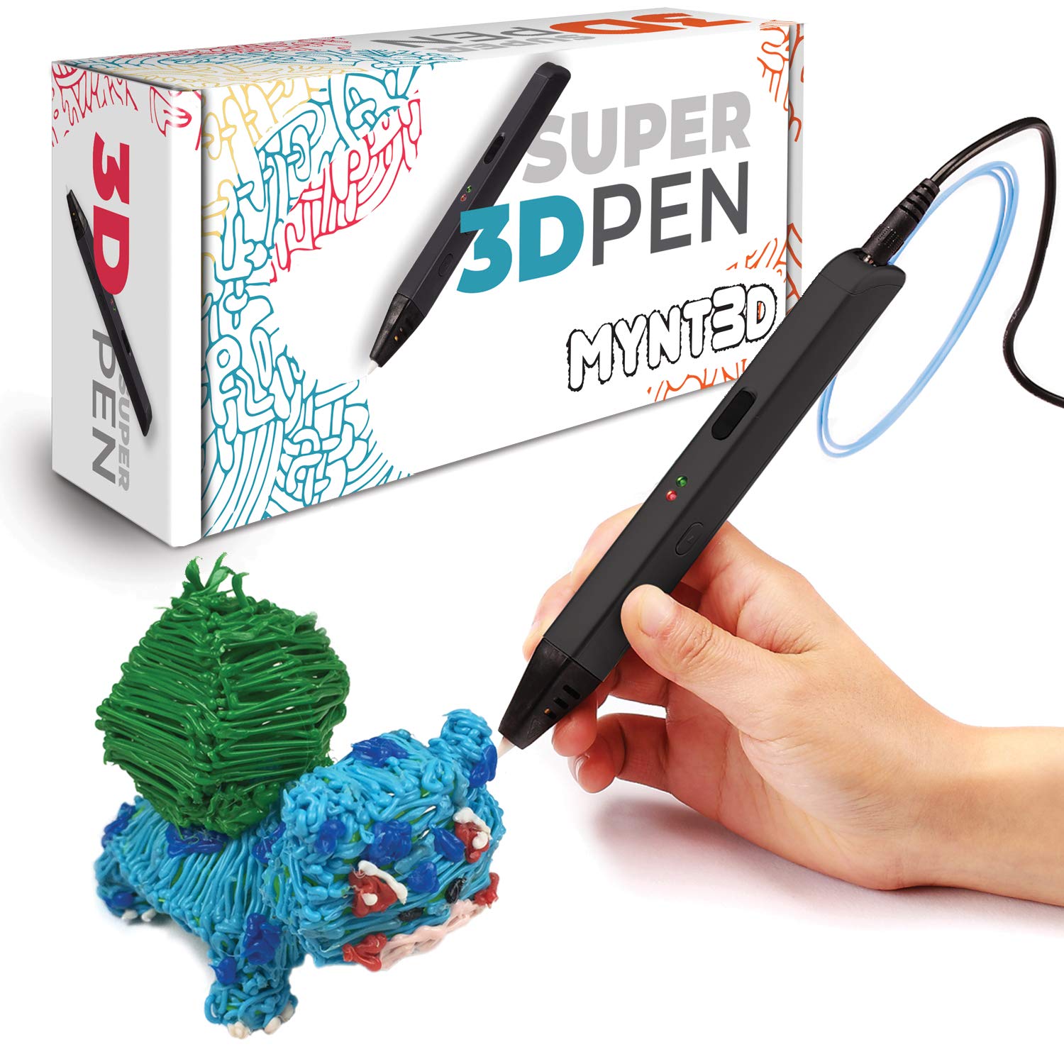 MYNT3D Super 3D Pen PLA & ABS Filament Compatible 3D Printing Pen