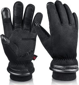 OZERO Palm-Heated Men’s Touchscreen Waterproof Gloves