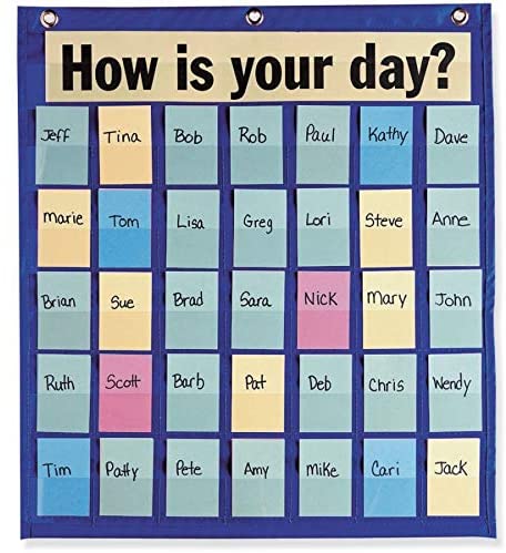 Pacon Color-Coded Hanging Classroom Pocket Chart Behavior Management Tools
