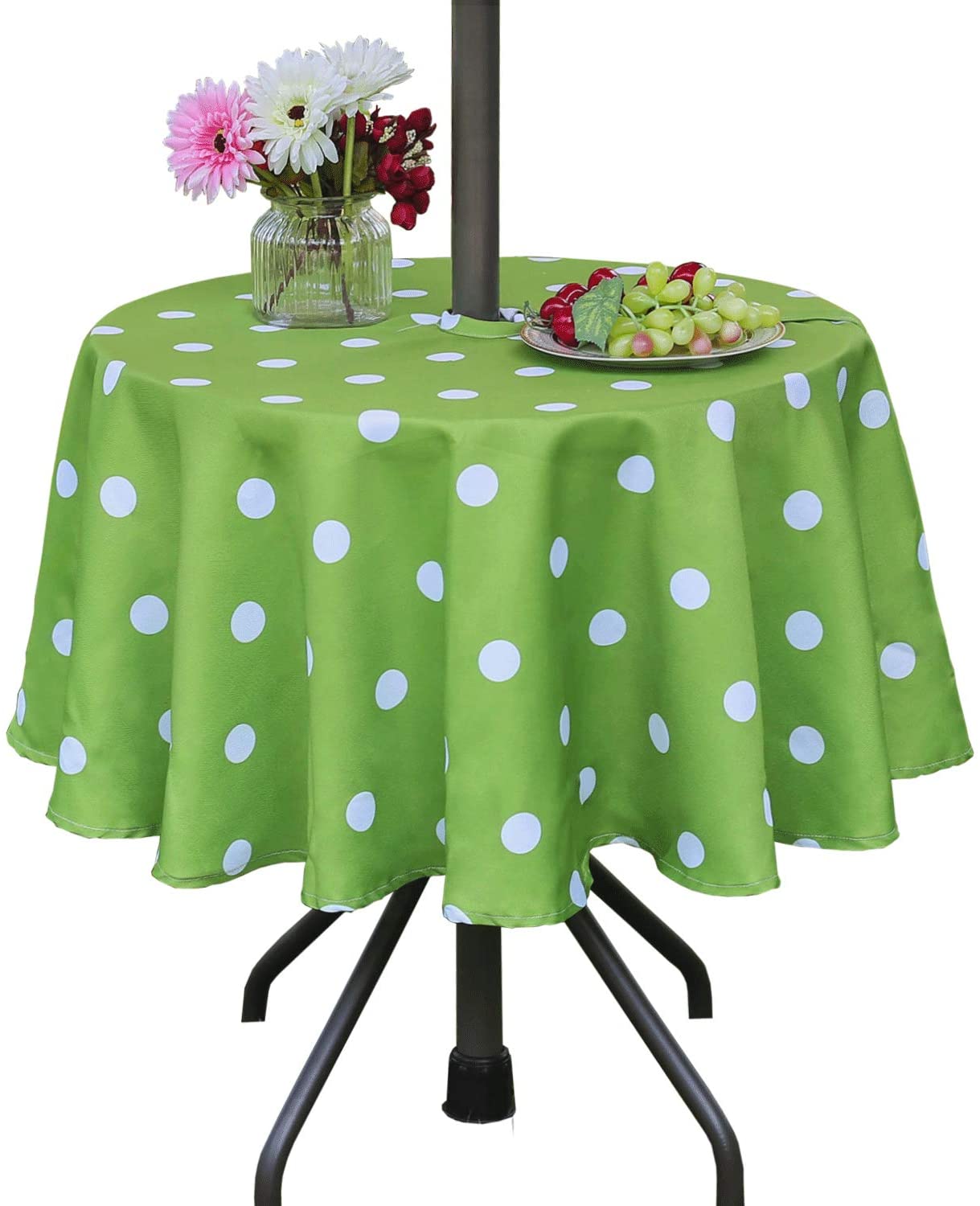 Poise3EHome Wrinkle-Resistant Round Tablecloth With Umbrella Hole