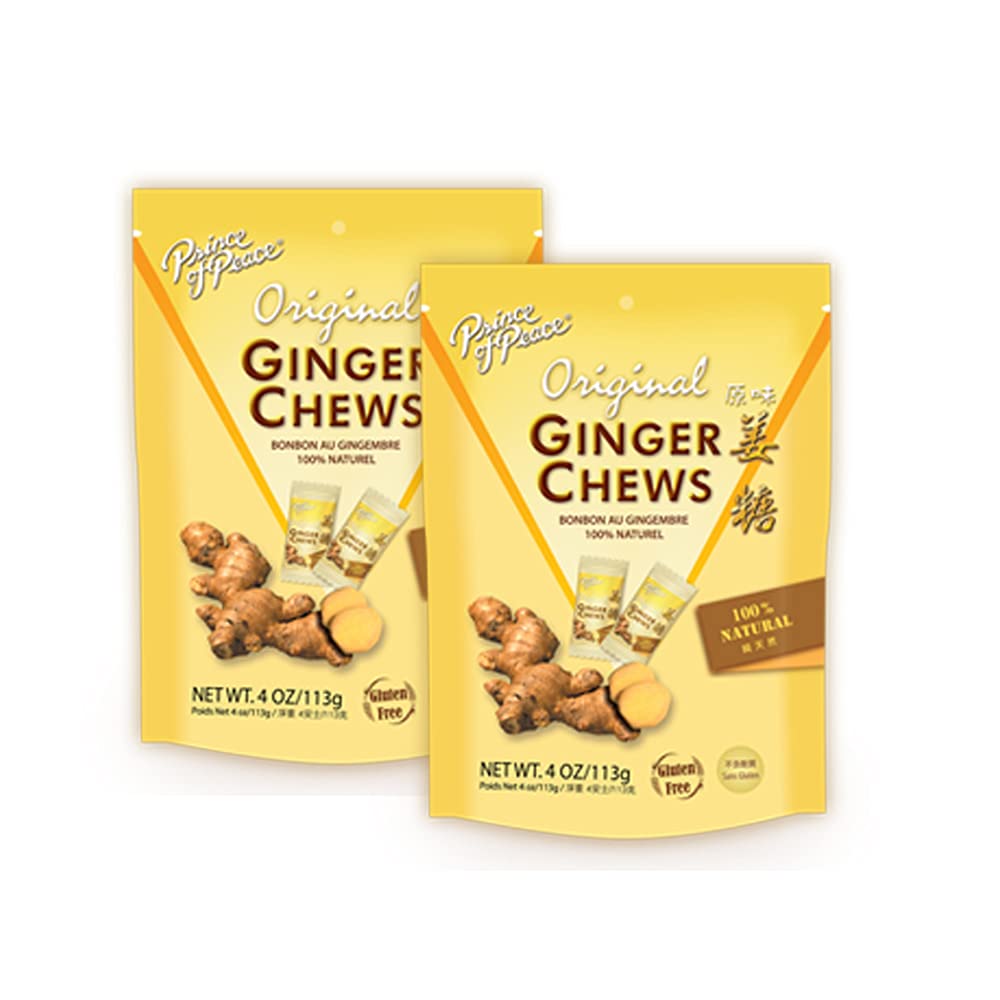 Prince Of Peace Original Ginger Chews Caffeine & Gluten-Free Ginger Candy, 2-Pack