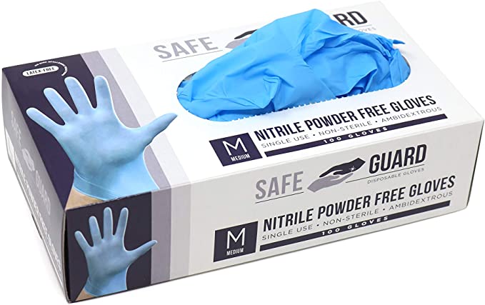 Safeguard Puncture Resistant Allergen-Free Disposable Gloves, 100-Count