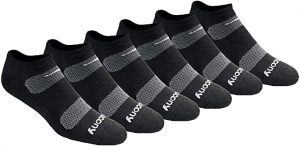 Saucony Men’s Mesh No-Show Running Socks, 6-Pack