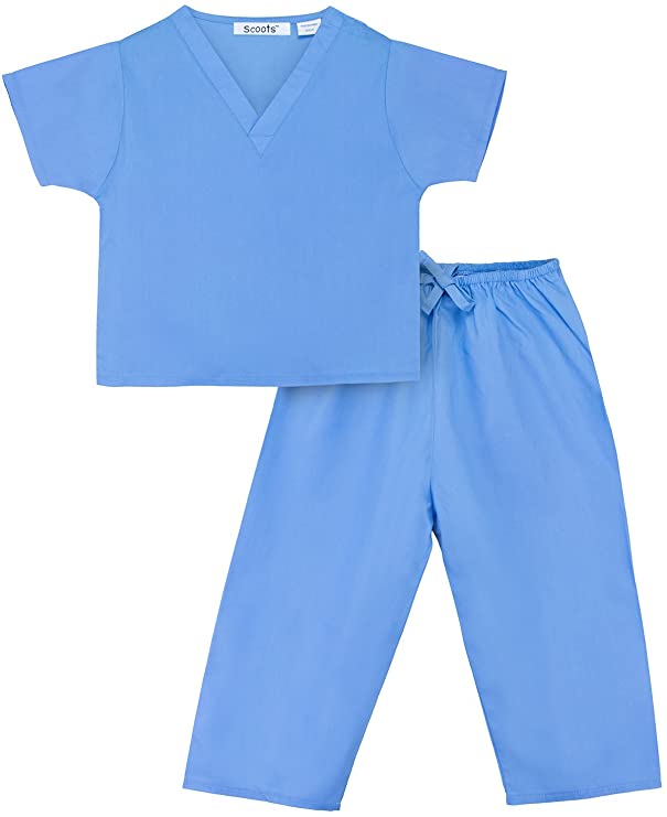 Scoots 100% All-Natural Cotton Kid’s Scrubs, 2-Piece