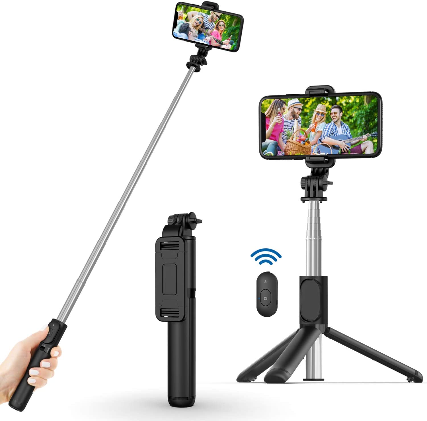SelfieShow Compact Rotating Selfie Stick, 40-Inch