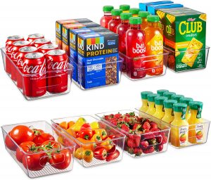 Seseno Refrigerator Organizing Clear Plastic Storage Bins, 8-Pack