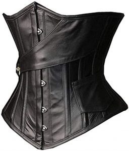 SHAPERX Steel Boned Faux Leather Corset For Plus-Size Women