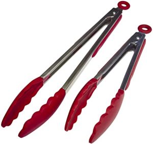 StarPack Home High Heat Silicone Tip Tongs, 2-Pack