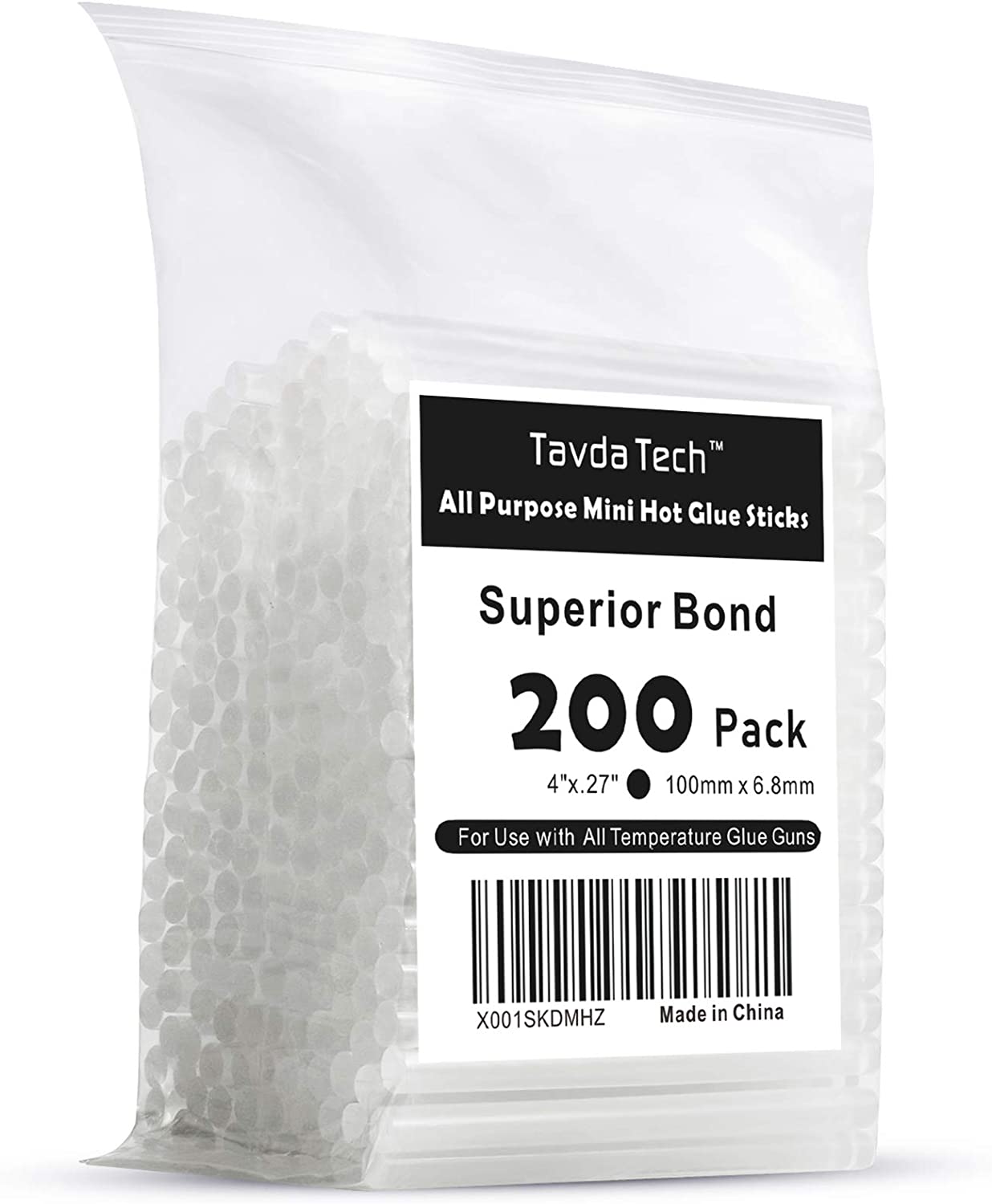 Tavda Tech All Purpose Weather Resistant Mini Size Glue Gun Sticks, 200-Count