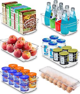 Utopia Home Grocery Organizing Clear Plastic Storage Bins, 6-Pack