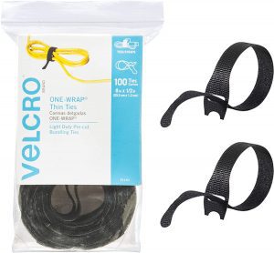 VELCRO Brand ONE-WRAP Light Duty Self-Fastening Cable Ties, 100-Count
