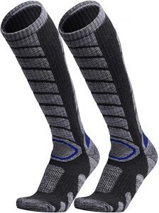 WEIERYA Cotton & Spandex Men’s Ski Socks, 2-Pack