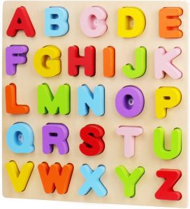WOOD CITY Uppercase & Lowercase ABC Puzzle For 2-Year-Old Toddlers