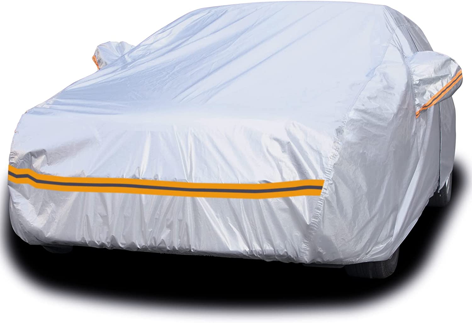 Kayme 6 Layers Hatchback Car Cover Waterproof All Weather for Automobiles,  Outdoor Full Cover Rain Sun UV Protection with Zipper Cotton, Universal Fit
