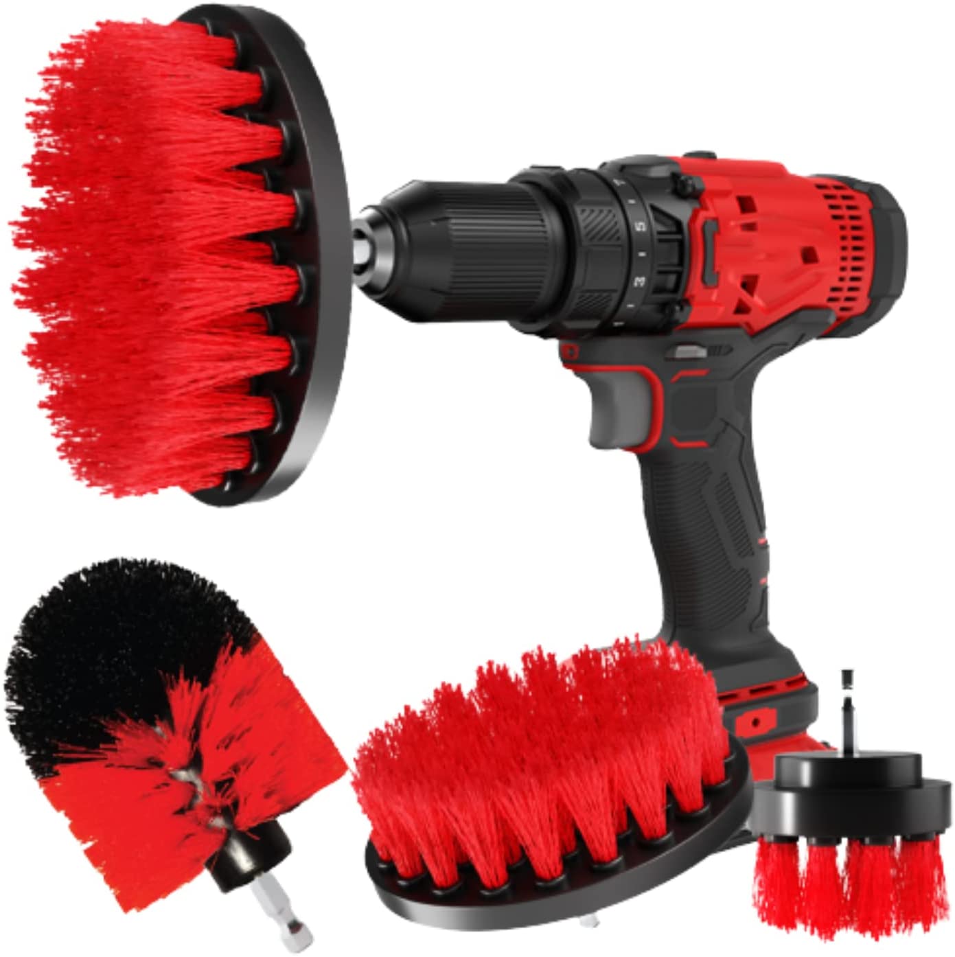 CLEANZOID Nyon Bristled Non-Scratching Drill Brush, 3-Piece