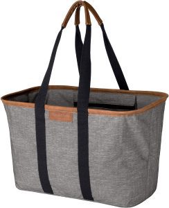 CleverMade SnapBasket LUXE Inside Zipper Pocket Grocery Tote Bag