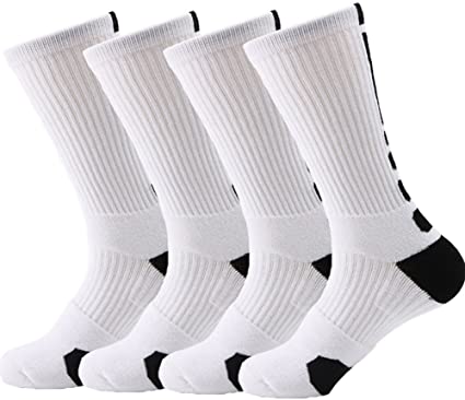DRASEX Thick Moisture Wicking Basketball Socks, 4-Pack