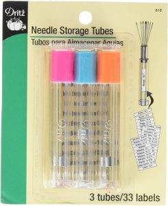 Dritz Internal Magnet Tube Sewing Needle Cases, 3-Piece