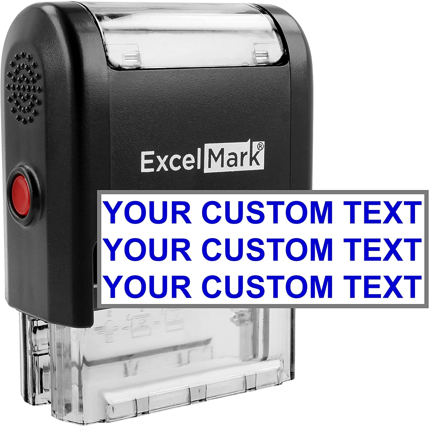 ExcelMark Transparent Base Self-Inking Stamp