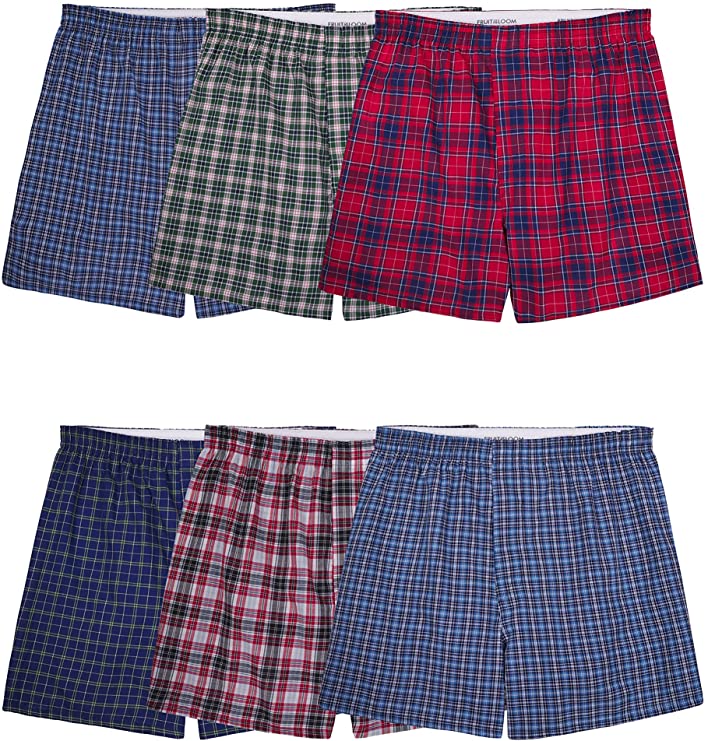 Fruit of the Loom Tagless Waistband Boxers For Men, 6-Pack