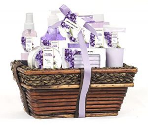 Green Canyon Spa Lavendar Scented Wicker Gift Basket For Women