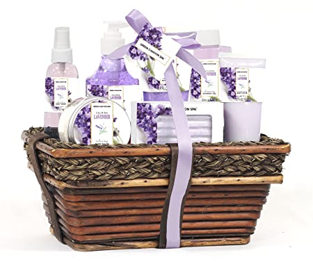 Green Canyon Spa Lavender Scented Wicker Gift Basket