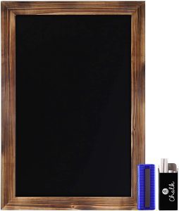 HBCY Creations Torched Pine Wood Frame Chalkboard