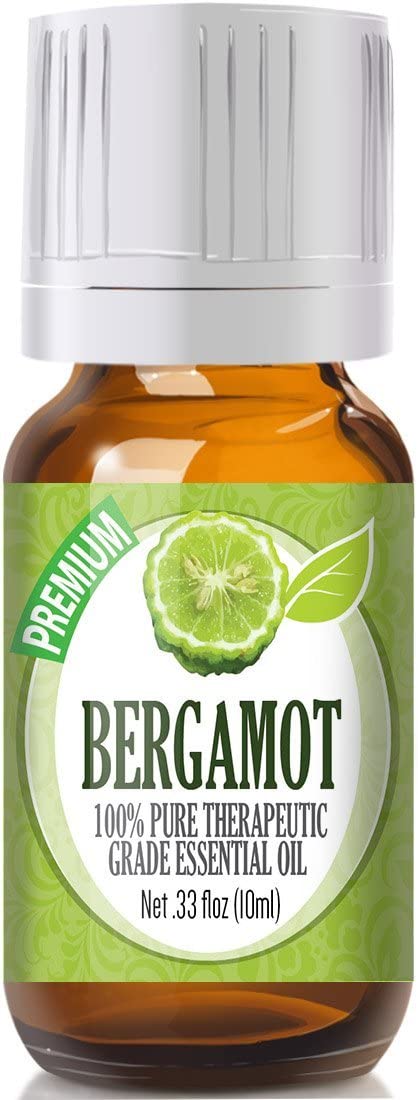 Healing Solutions Pure Therapeutic Grade Bergamot Essential Oil, .33-Ounce