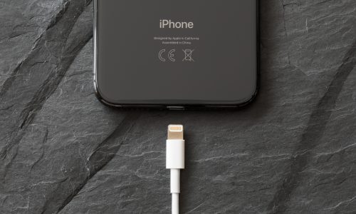 Lightning cable with iPhone