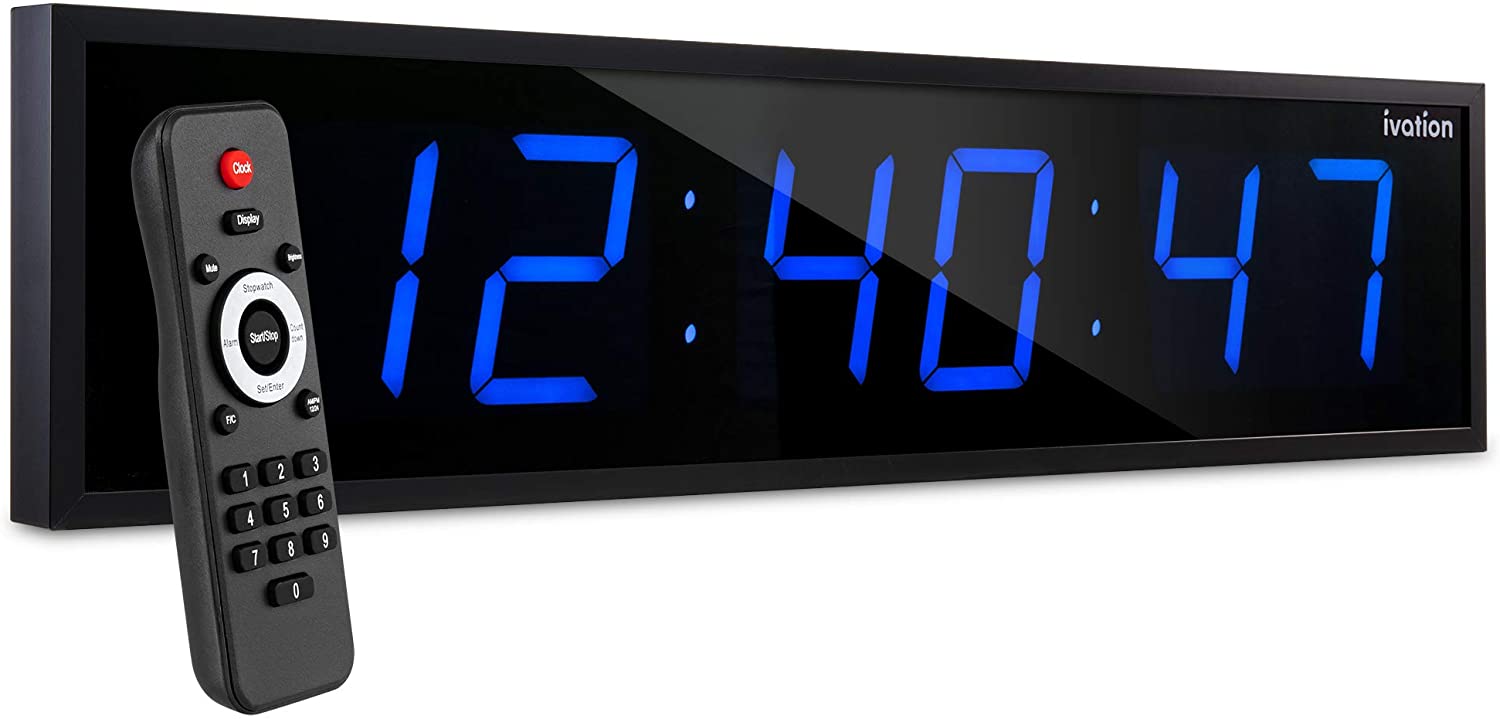 Ivation Mountable LED Remote Control Pace Clock