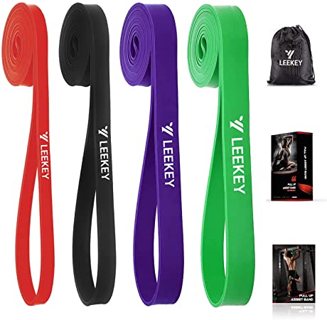 LEEKEY Powerlifting Pull-Up Assistance Band, 4-Piece
