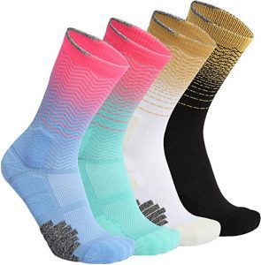 Letken Arch Compression Crew Basketball Socks, 4-Pairs