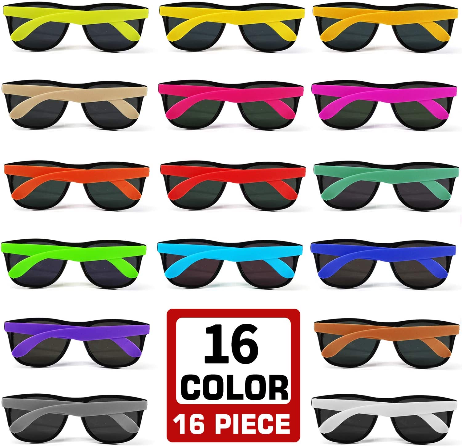 MAPIXO Retro Party Sunglasses 80’s Party Decorations, 16-Piece