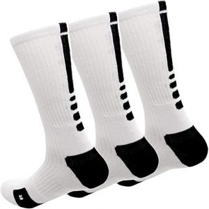 MUMUBREAL Cotton Blend Compression Basketball Socks, 3-Pairs