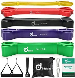Odoland Plastic Pull-Up Assistance Band, 5-Piece
