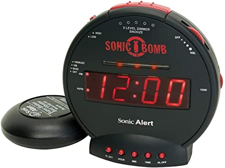 Sonic Alert Bed Vibrating Heavy Sleeper Alarm Clock