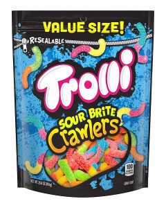 Trolli Sour Brite Crawlers Worm Shaped Sour Gummy Candy