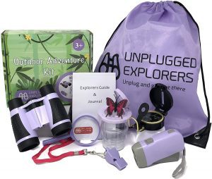 Unplugged Explorers Carry Bag & Assorted Nature Exploration Toys, 9-Piece