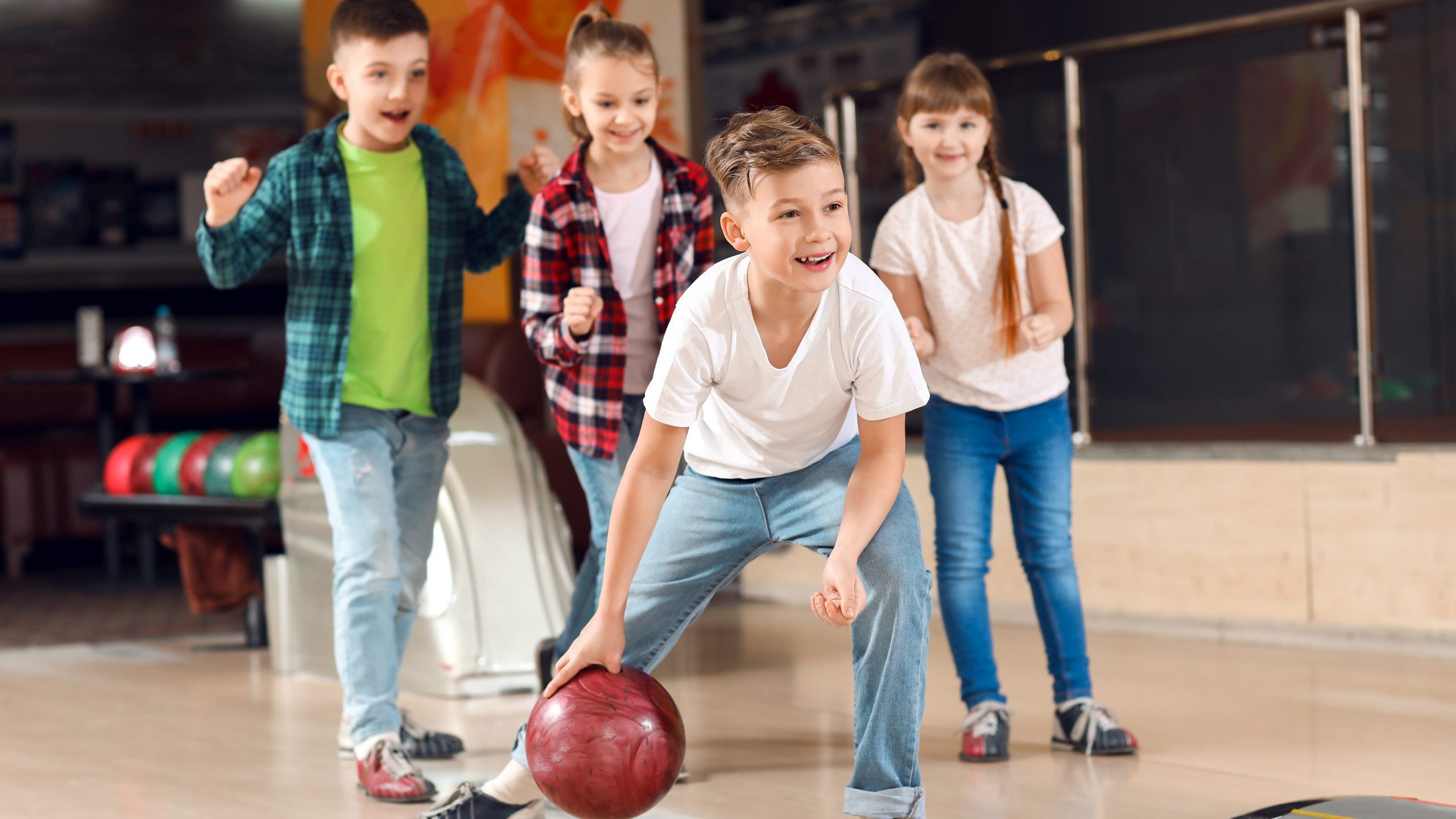 Children bowling