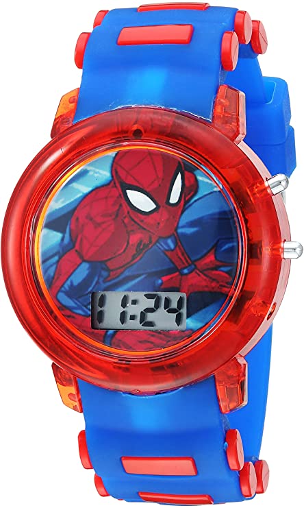 Accutime Spiderman Flashing Lights Toddler Watch For 3-Year-Old Boys