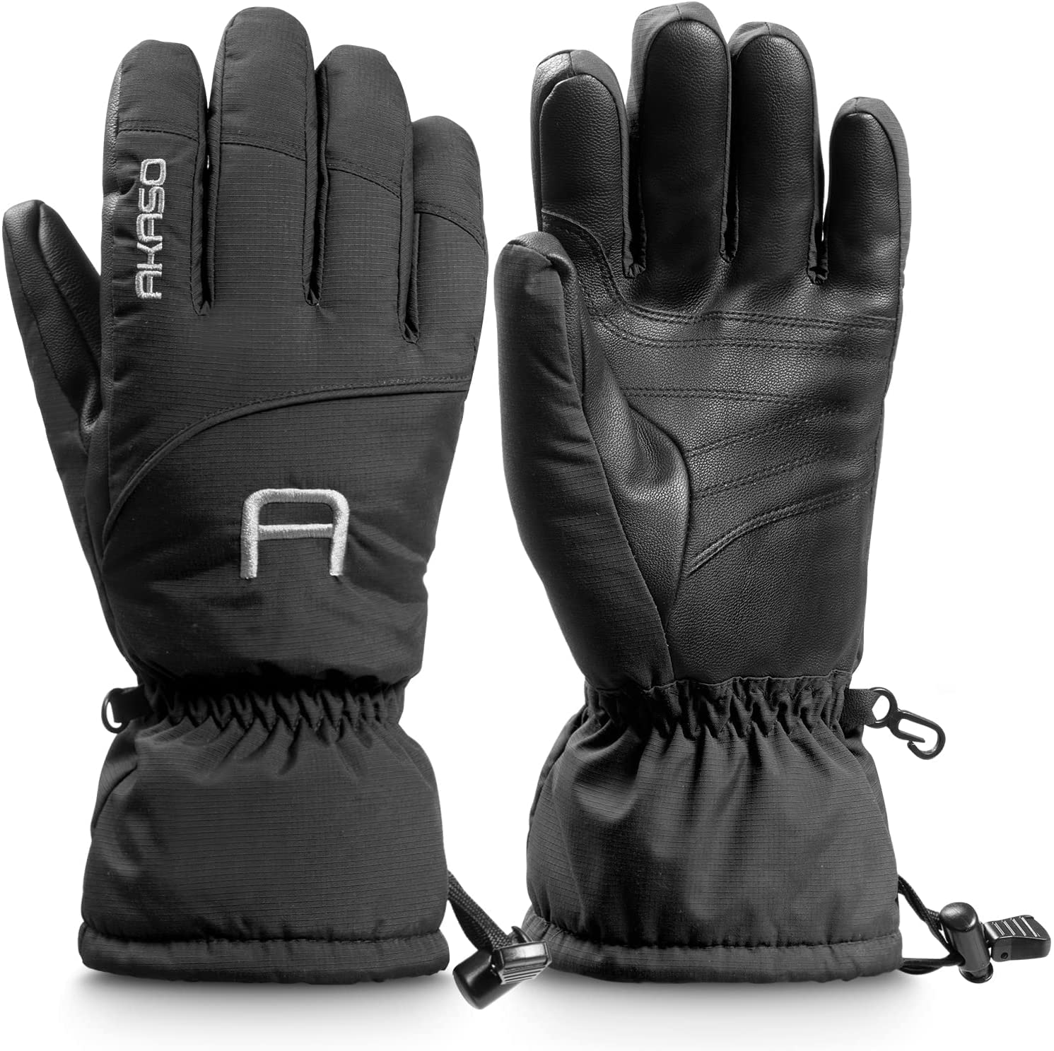 Mens 3M Thinsulate Waterproof Faux Leather Reinforced Winter Snow Gloves Size SM 
