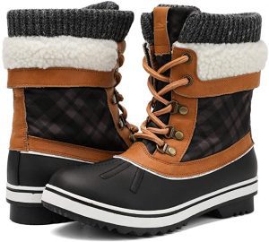 ALEADER Mid-Calf Waterproof Snow Boots for Women