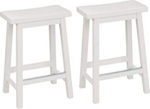 Amazon Basics 24-Inch Saddle-Set Bar-Height Chairs, Set Of 2