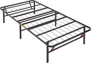 Amazon Basics Foldable Tool-Free Black Extra-Long Twin Bed, 14-Inch