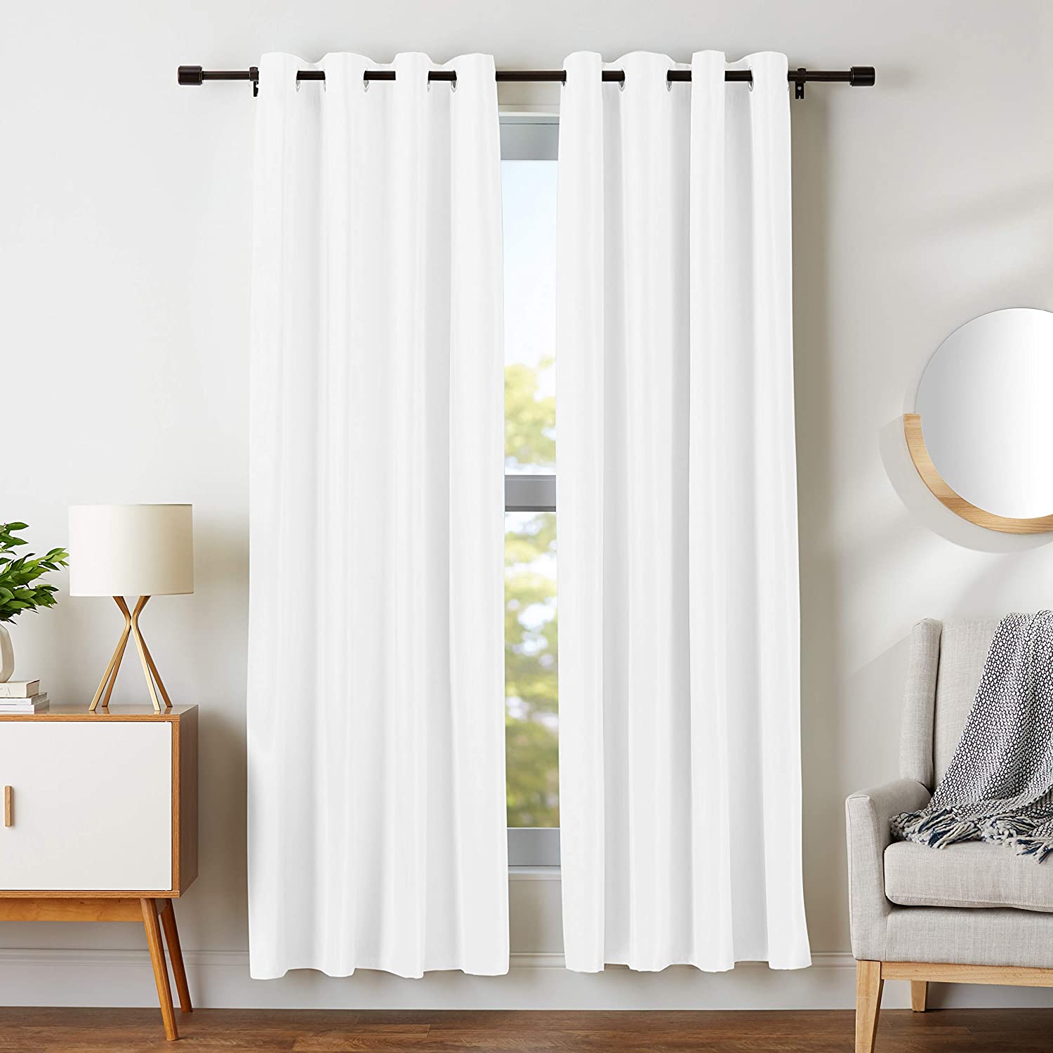 AmazonBasics Sunlight Blocking Energy-Saving Bedroom Curtains